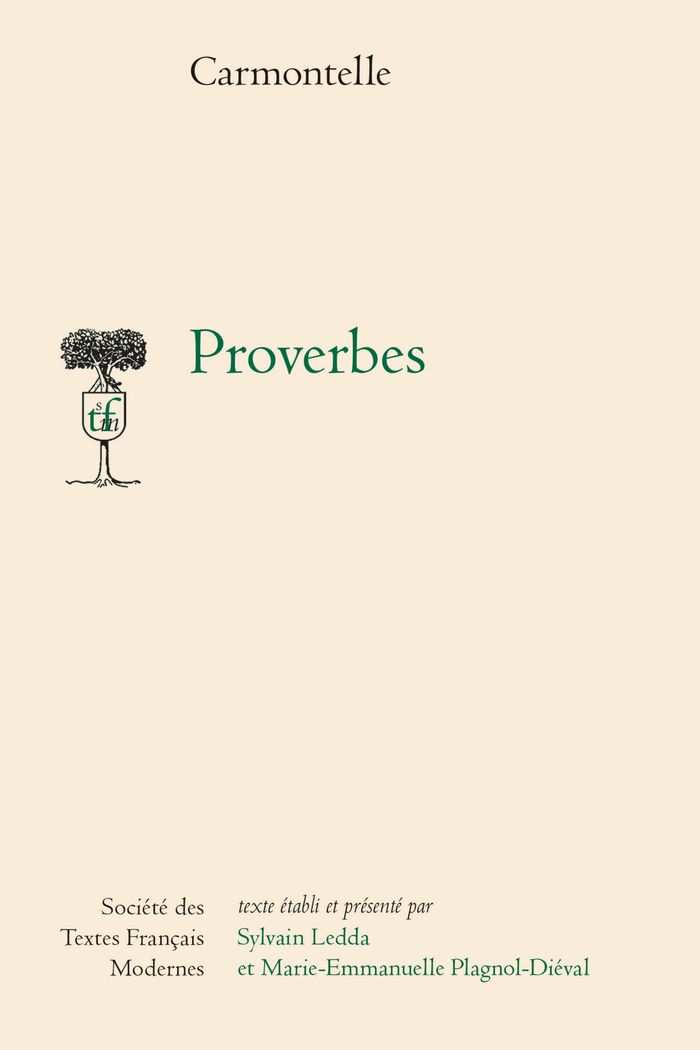 Couverture du livre « PROVERBES » de Carmontelle, librairie Les Contes Infusés à Corte