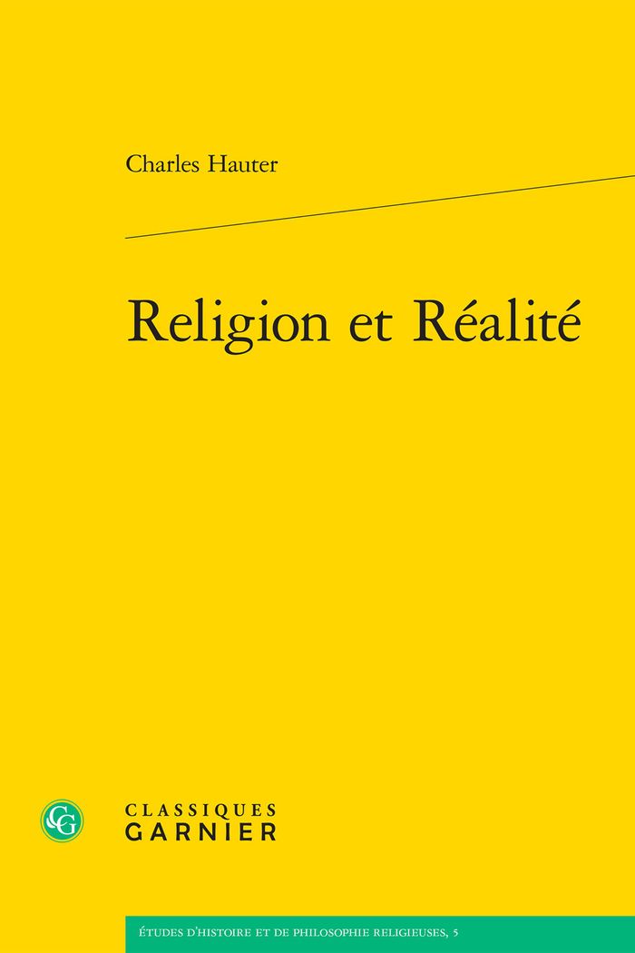 Couverture du livre « RELIGION ET REALITE » de Charles Hauter, librairie Les Contes Infusés à Corte