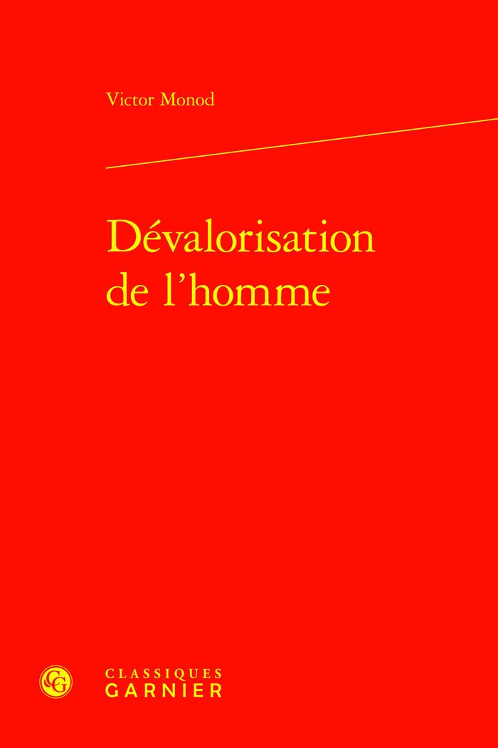 Couverture du livre « DEVALORISATION DE L'HOMME », librairie Les Contes Infusés à Corte