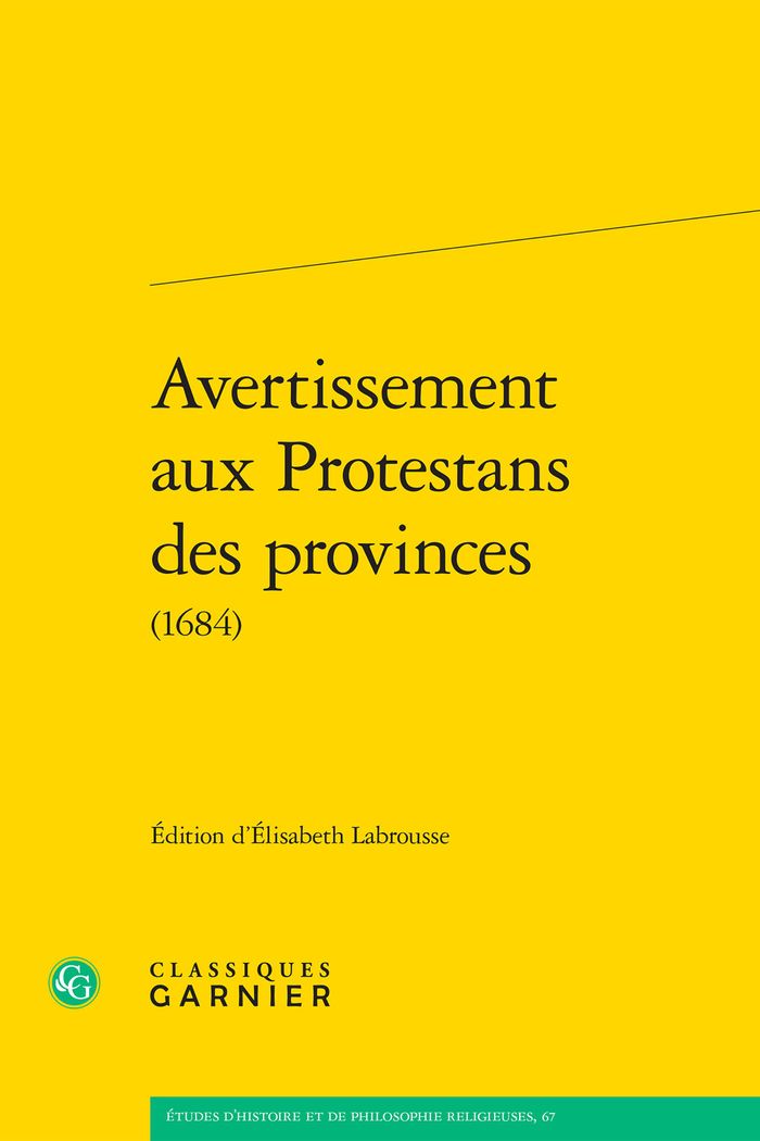 Couverture du livre « AVERTISSEMENT AUX PROTESTANS DES PROVINCES » de Matthieu Arnold, librairie Les Contes Infusés à Corte