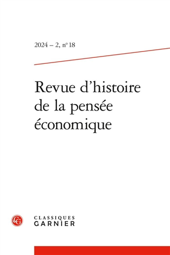 Couverture du livre « REVUE D'HISTOIRE DE LA PENSEE ECONOMIQUE - 2024 - 2, N  18 » de Marlyse Pouchol, librairie Les Contes Infusés à Corte