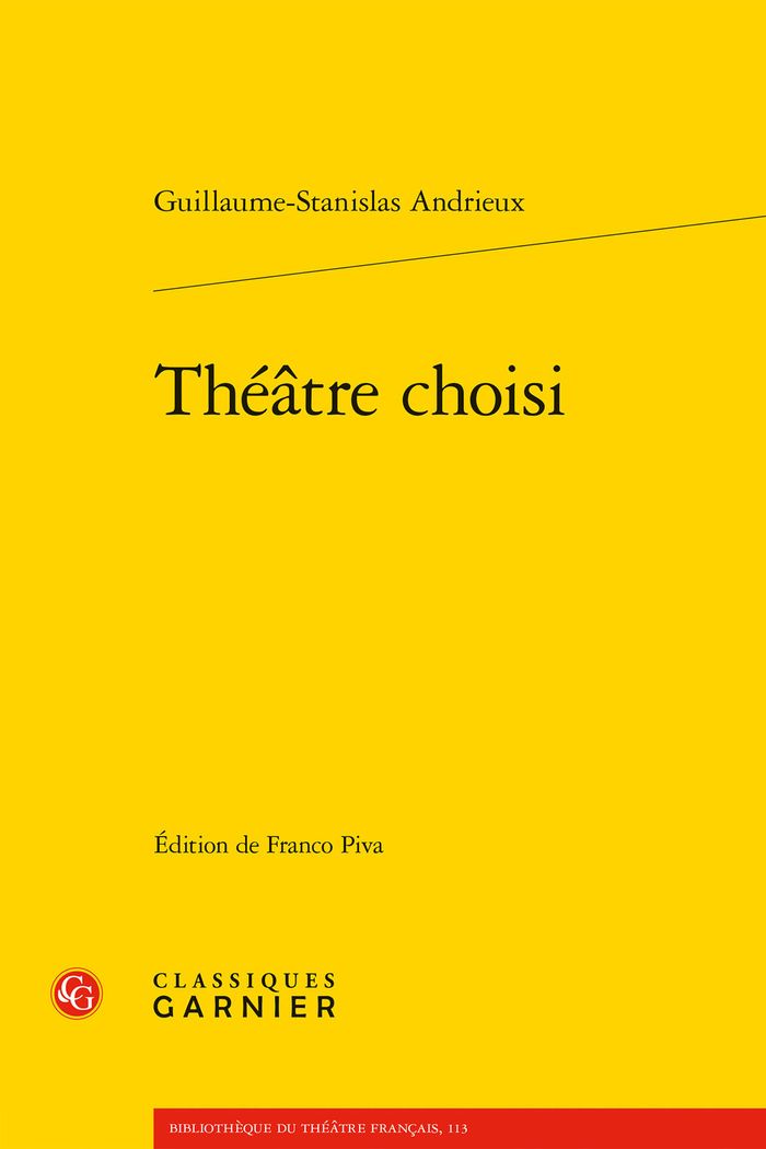 Couverture du livre « Théâtre choisi » de François Andrieux, librairie Les Contes Infusés à Corte