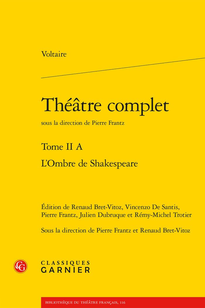 Couverture du livre « Théâtre complet » de Voltaire, librairie Les Contes Infusés à Corte