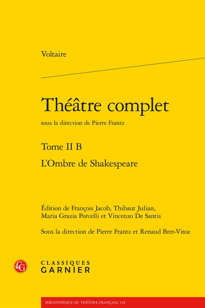 Couverture du livre « Théâtre complet » de Voltaire, librairie Les Contes Infusés à Corte