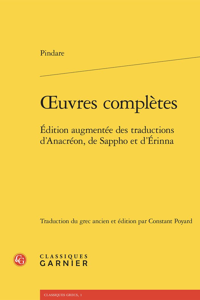 Couverture du livre « oeuvres complètes » de Pindare, librairie Les Contes Infusés à Corte