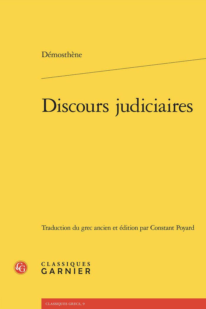 Couverture du livre « Discours judiciaires » de Démosthène, librairie Les Contes Infusés à Corte