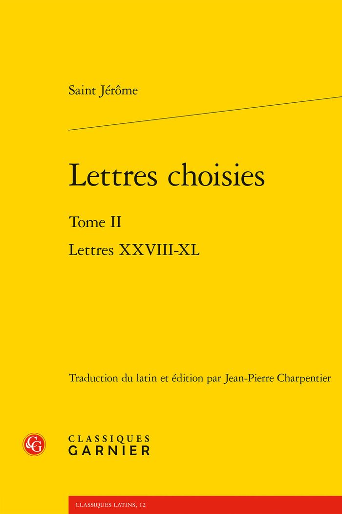 Couverture du livre « Lettres choisies » de Saint Jérôme, librairie Les Contes Infusés à Corte