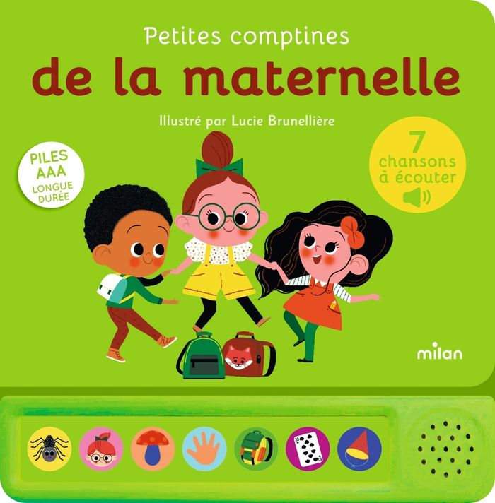 Couverture du livre « Petites comptines de la maternelle » de Lucie Brunellière, librairie Les Contes Infusés à Corte