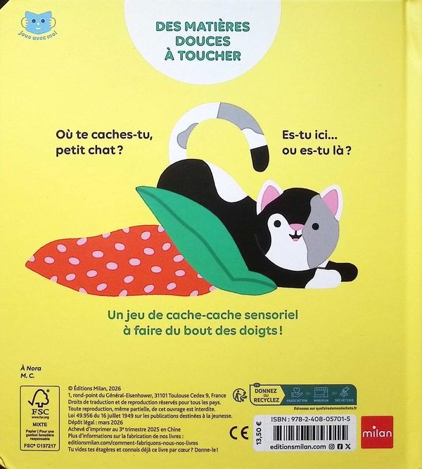 Quatrième de couverture de « Es-tu là, petit chat ? »