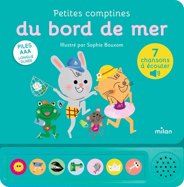 Couverture du livre « Petites comptines du bord de mer : 7 chansons à écouter » de Sophie Bouxom, librairie Les Contes Infusés à Corte