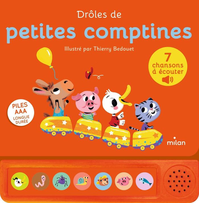 Couverture du livre « Drôles de petites comptines : 7 chansons à écouter » de Thierry Bedouet, librairie Les Contes Infusés à Corte