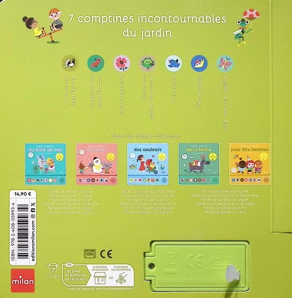 Quatrième de couverture de « Petites comptines du jardin »