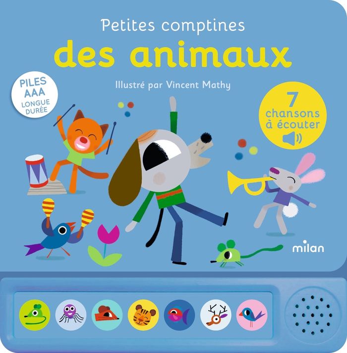 Couverture du livre « PETITES COMPTINES DES ANIMAUX » de Vincent Mathy, librairie Les Contes Infusés à Corte