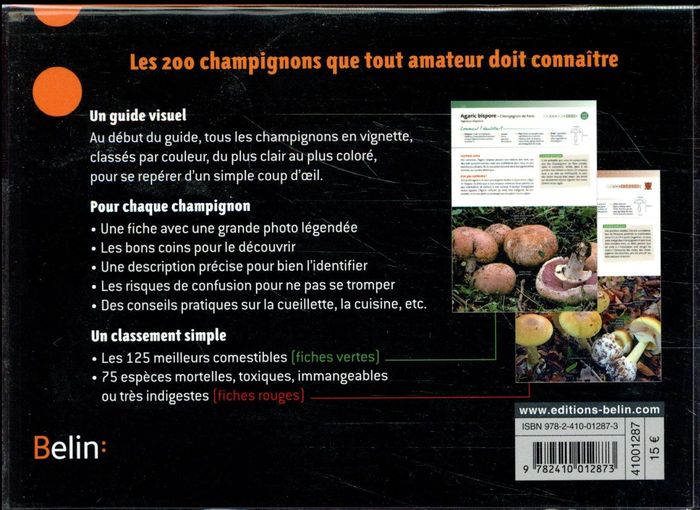 Quatrième de couverture de « L'INDISPENSABLE GUIDE DU CUEILLEUR DE CHAMPIGNONS »