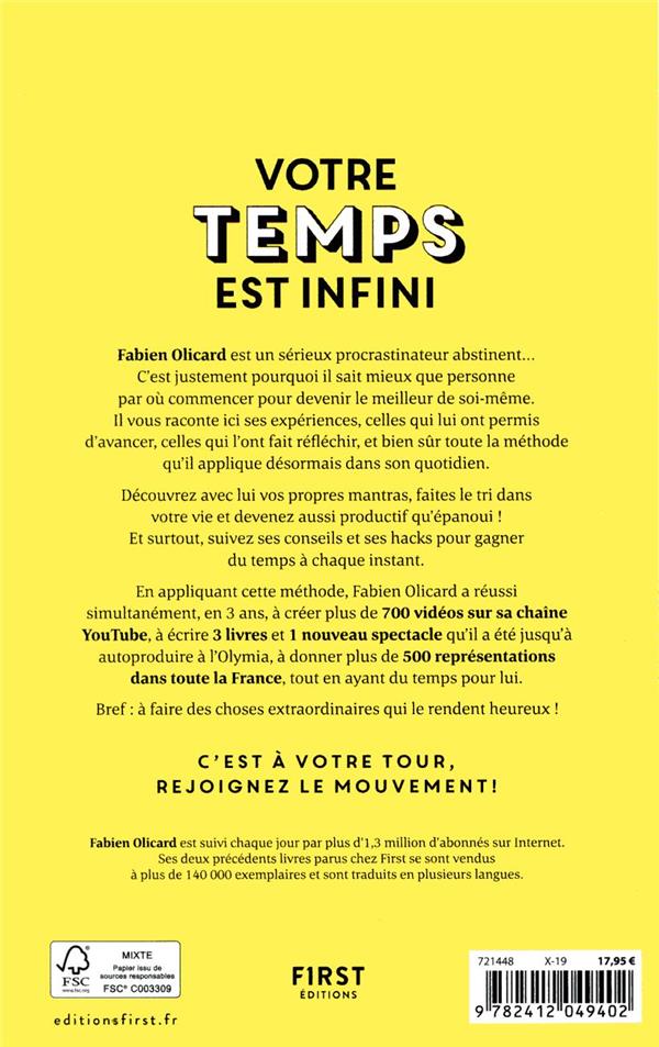 Quatrième de couverture de « Votre temps est infini : et si votre journée était plus longue que vous ne le pensiez ? »