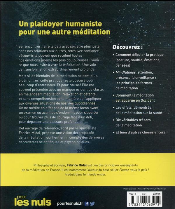 Quatrième de couverture de « Méditer pour les nuls »