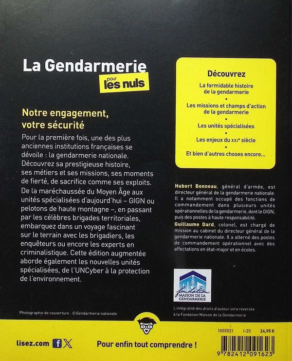 Quatrième de couverture de « La gendarmerie pour les nuls »