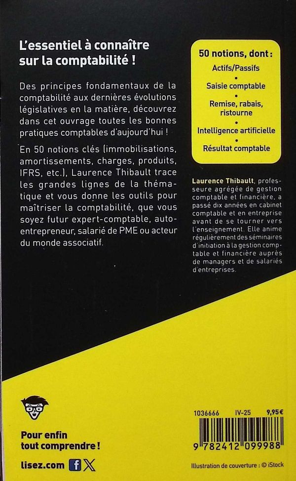 Quatrième de couverture de « La comptabilité pour les nuls : en 50 notions clés »