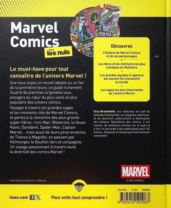 Quatrième de couverture de « Marvel comics pour les nuls »