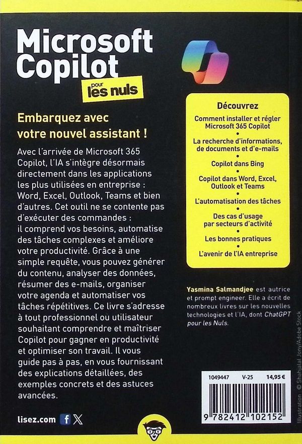 Quatrième de couverture de « Microsoft Copilot pour les nuls »