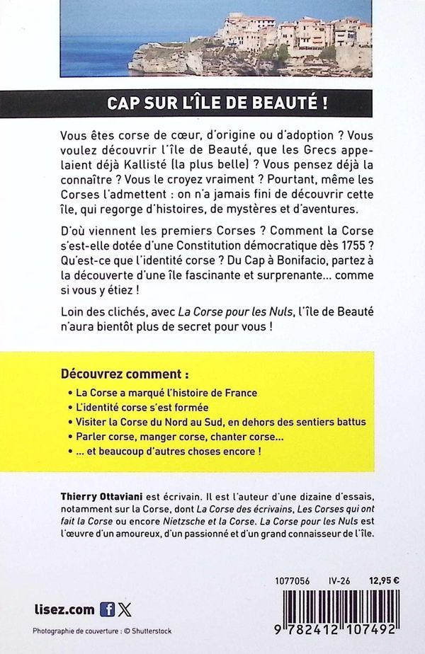 Quatrième de couverture de « LA CORSE POUR LES NULS, 2E ED. »