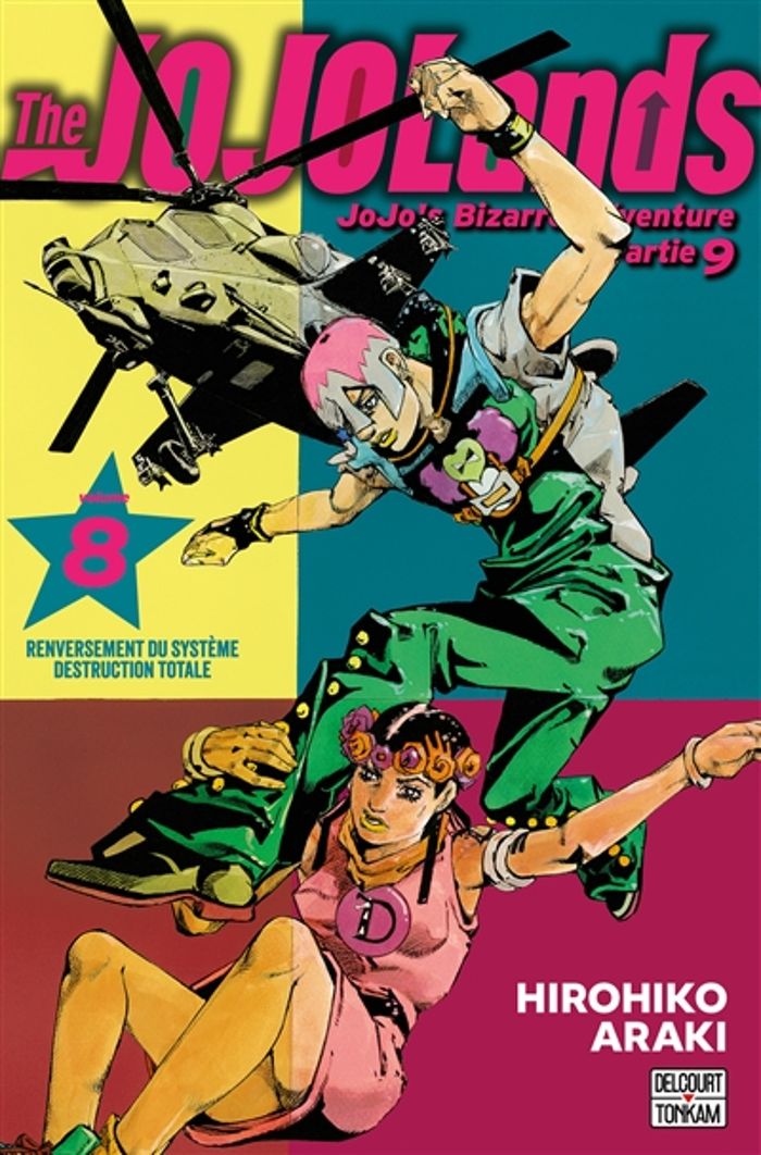 Couverture du livre « JOJO'S - THE JOJOLANDS - THE JOJOLANDS T08 - RENVERSEMENT DU SYSTEME DESTRUCTION TOTALE » de Hirohiko Akari, librairie Les Contes Infusés à Corte