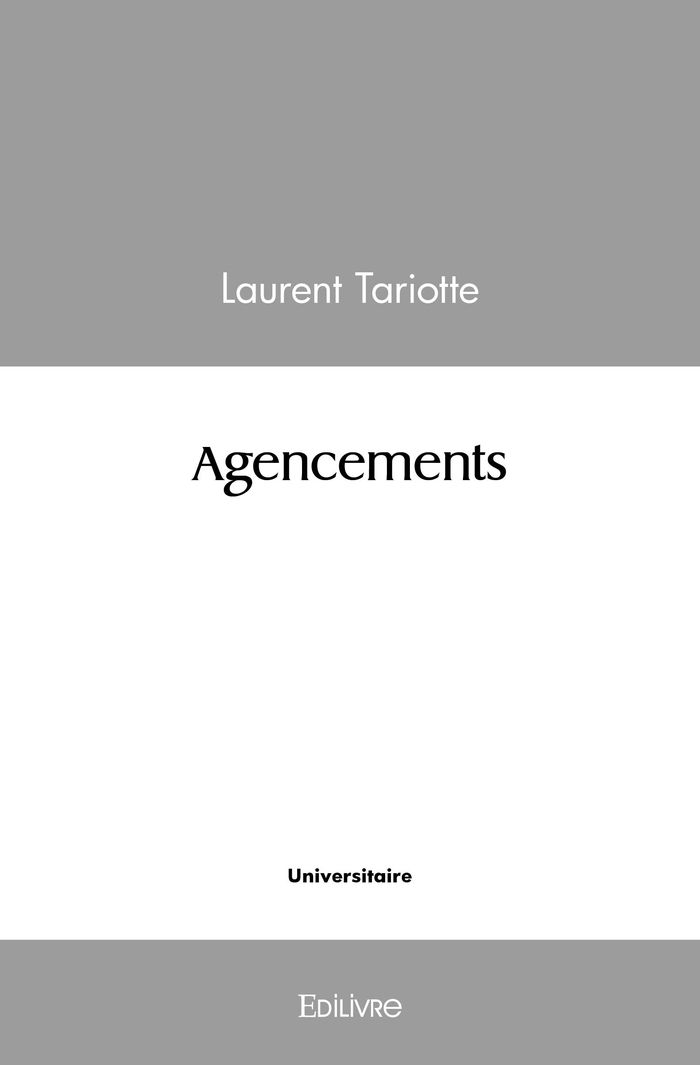 Couverture du livre « AGENCEMENTS », librairie Les Contes Infusés à Corte