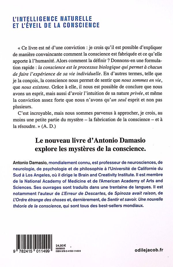 Quatrième de couverture de « L'intelligence naturelle et l'éveil de la conscience »