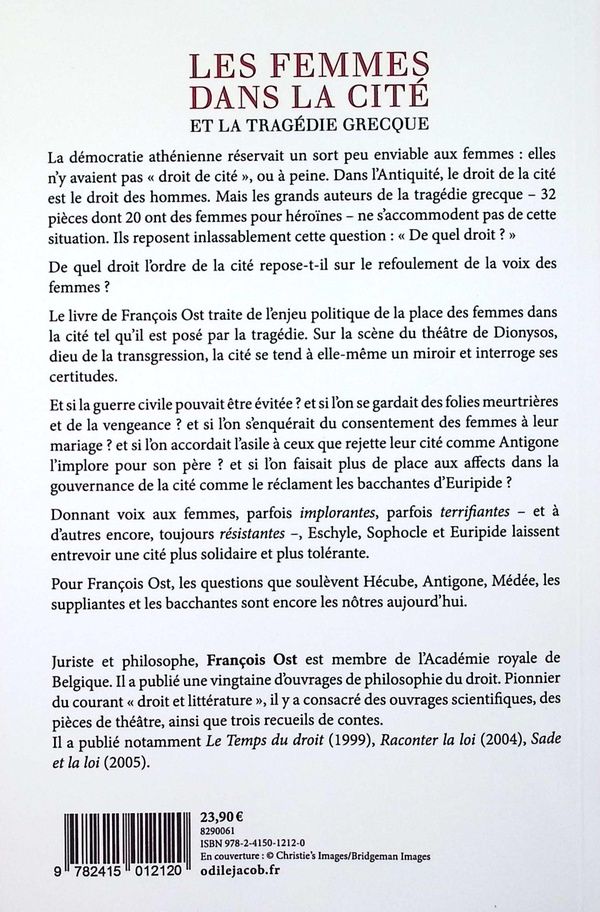 Quatrième de couverture de « Les femmes dans la cité et la tragédie grecque »