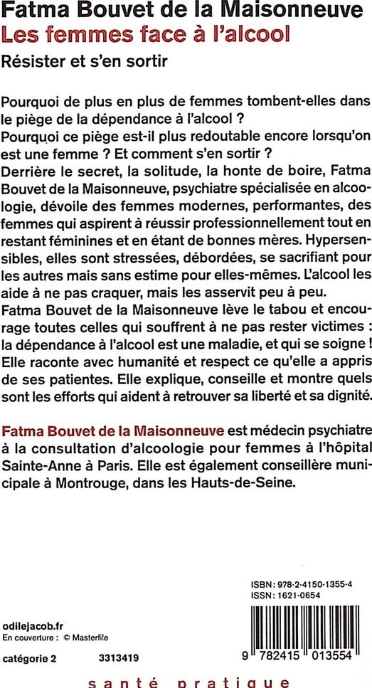 Quatrième de couverture de « Les femmes face à l'alcool : résister et s'en sortir »