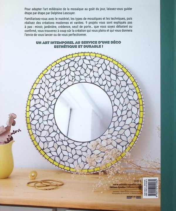 Quatrième de couverture de « S'initier à la mosaïque : techniques et modèles étape par étape »
