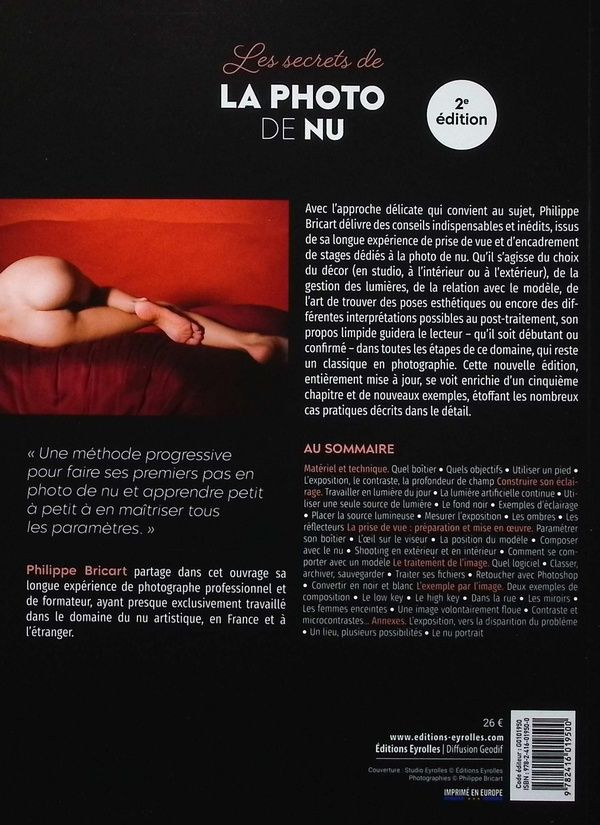 Quatrième de couverture de « Les secrets de la photo de nu : pose, composition, éclairage »