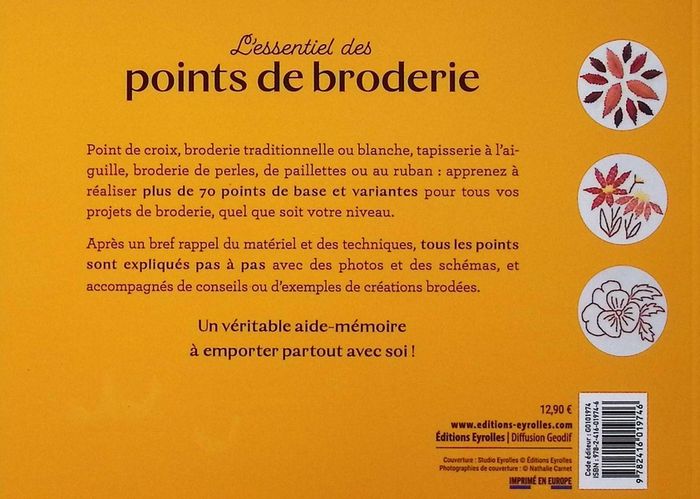 Quatrième de couverture de « L'essentiel des points de broderie »