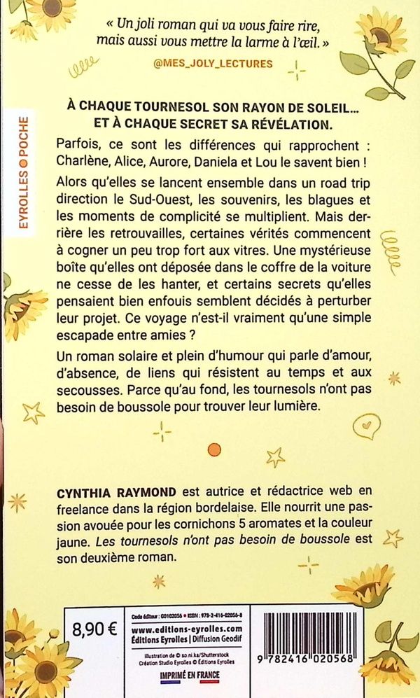 Quatrième de couverture de « Les tournesols n'ont pas besoin de boussole »