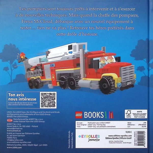 Quatrième de couverture de « Les pompiers s'entraînent »
