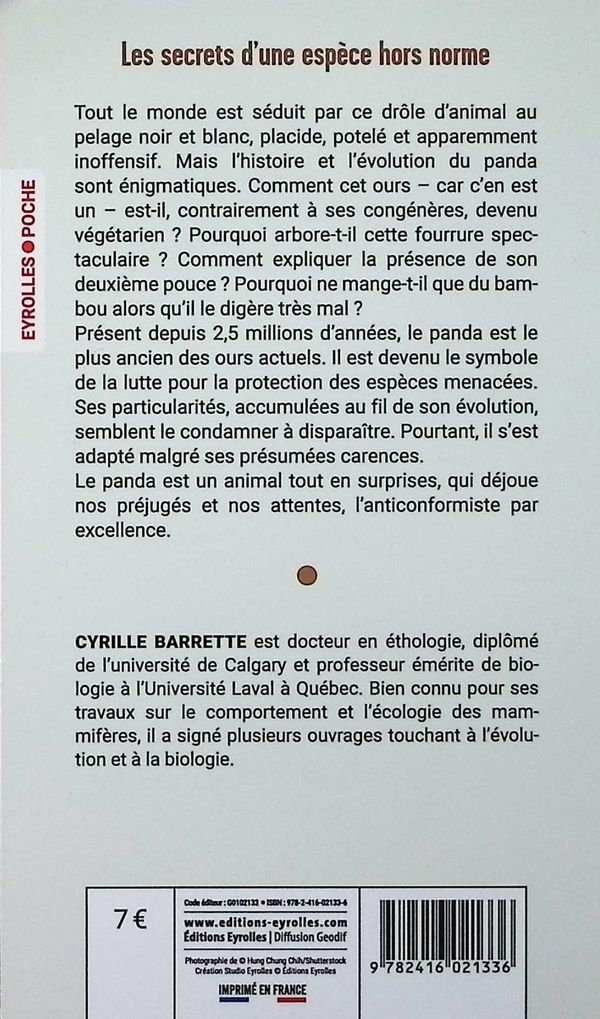 Quatrième de couverture de « L'étonnant panda : erreur de la nature ou merveille d'adaptation ? »