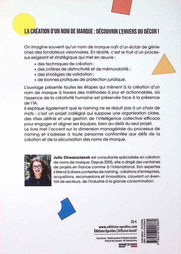 Quatrième de couverture de « L'art du naming : management de projet, créativité et IA pour des noms qui marquent »