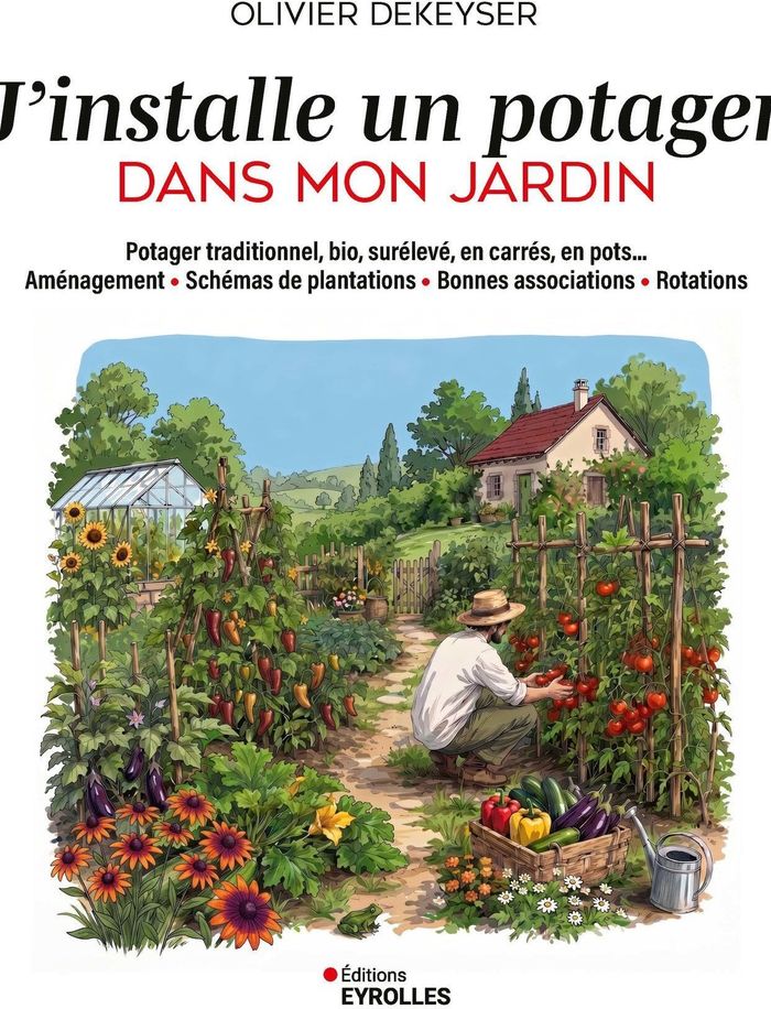 Couverture du livre « J'INSTALLE UN POTAGER DANS MON JARDIN », librairie Les Contes Infusés à Corte