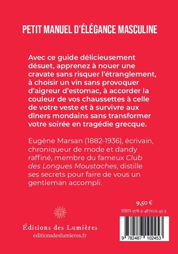 Quatrième de couverture de « Petit manuel d'élégance masculine »