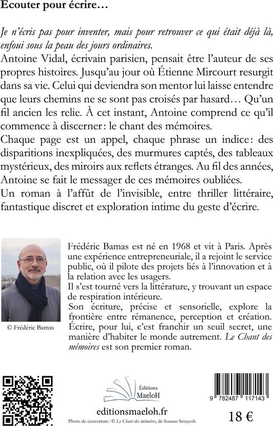 Quatrième de couverture de « Le chant des mémoires »