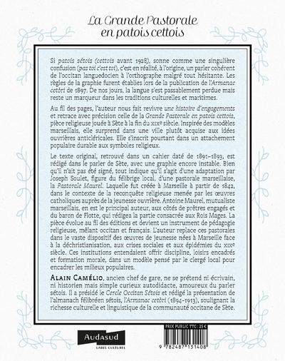 Quatrième de couverture de « UNE HISTOIRE D'ENGAGEMENTS - LA GRANDE PASTORALE EN PATOIS CETTOIS, RECIT HISTORIQUE »