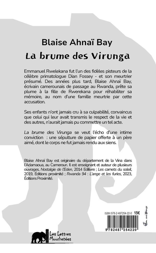 Quatrième de couverture de « LA BRUME DES VIRUNGA »