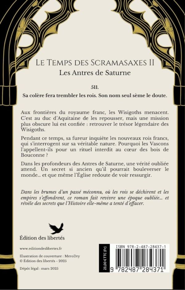 Quatrième de couverture de « Les antres de Saturne : 511-523 ap. J.-C. »