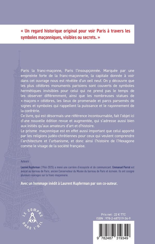 Quatrième de couverture de « Le Paris des francs-maçons »