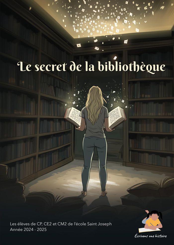 Couverture du livre « Le secret de la bibliothèque » de Les élèves de CP, CE2 et CM2 de l'école Saint Joseph, 2024 - 2025, librairie Les Contes Infusés à Corte