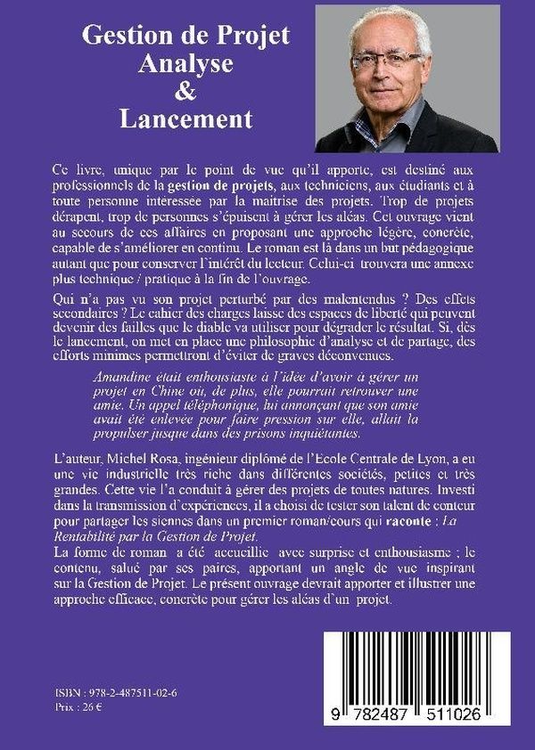 Quatrième de couverture de « Gestion de projet : analyse & lancement »