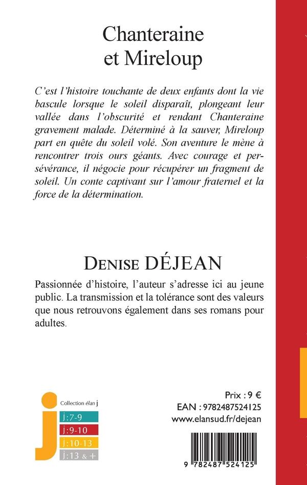 Quatrième de couverture de « Chanteraine et Mireloup »