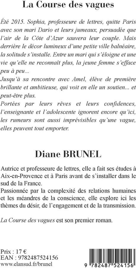 Quatrième de couverture de « La course des vagues : roman »