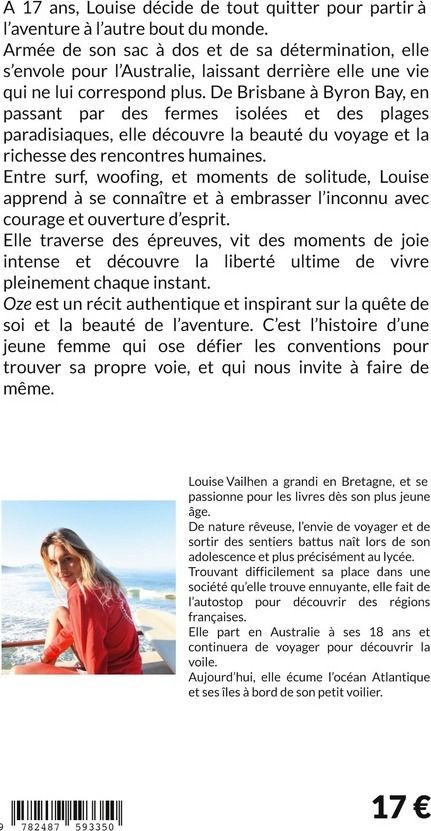 Quatrième de couverture de « Oze »