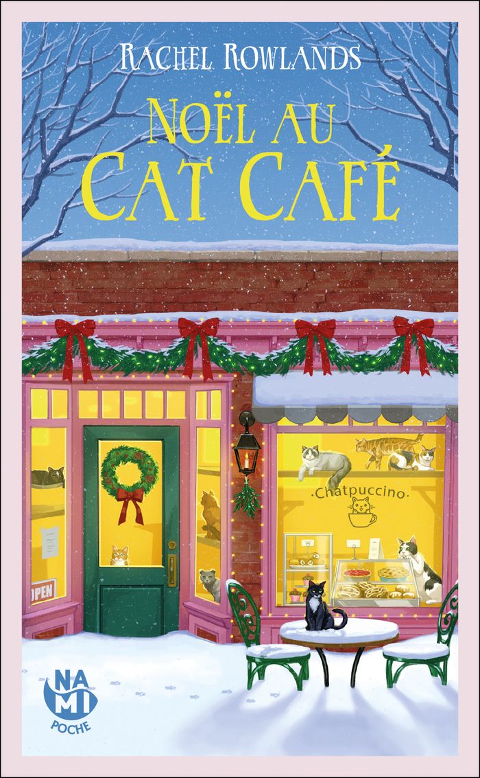 Couverture du livre « Noël au Cat café : roman » de Rachel Rowlands, librairie Les Contes Infusés à Corte